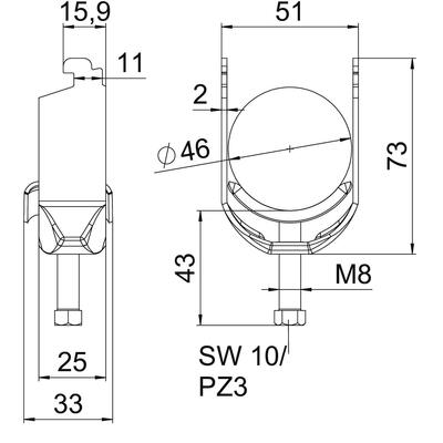 OBO Bettermann Vertr Bügelschelle 40-46mm BS-N1-M-46 A2