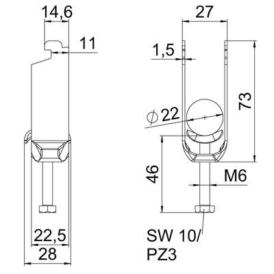 OBO Bettermann Vertr Bügelschelle 2-fach BS-N2-M-22 FT