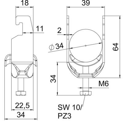 OBO Bettermann Vertr Bügelschelle 28-34mm BS-U1-M-34 A2