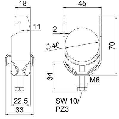 OBO Bettermann Vertr Bügelschelle 34-40mm BS-U1-M-40 A2