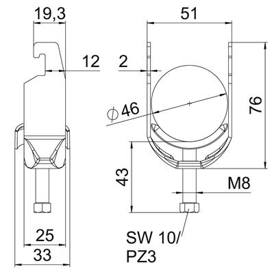 OBO Bettermann Vertr Bügelschelle 40-46mm BS-U1-M-46 A2