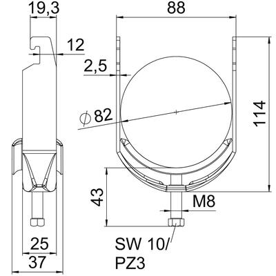 OBO Bettermann Vertr Bügelschelle 76-82mm BS-U1-M-82 FT