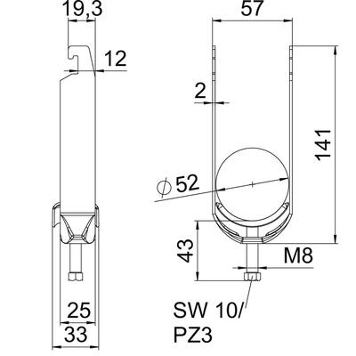 OBO Bettermann Vertr Bügelschelle 2-fach BS-U2-M-52 FT