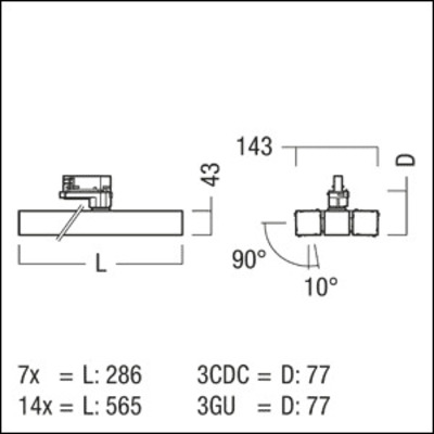 Zumtobel Group LED-Strahler 830, schwarz SCENO 2X7 #42949818