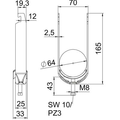 OBO Bettermann Vertr Bügelschelle 2-fach BS-U2-M-64 FT