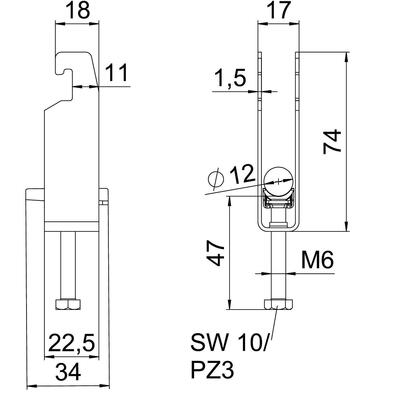 OBO Bettermann Vertr Bügelschelle 3-fach BS-U3-K-12 ALU