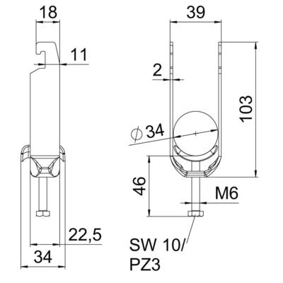OBO Bettermann Vertr Bügelschelle 3-fach BS-U3-M-34 FT