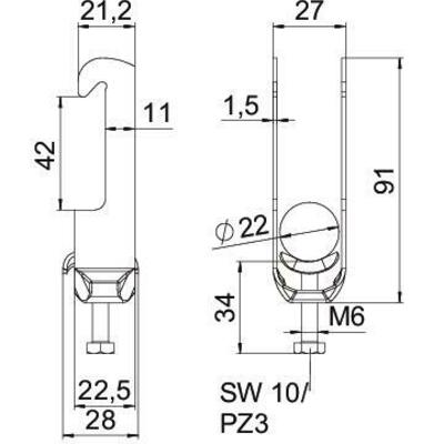 OBO Bettermann Vertr Bügelschelle 16-22mm BS-W1-M-22 FT