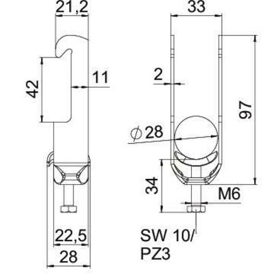 OBO Bettermann Vertr Bügelschelle 22-28mm BS-W1-M-28 FT