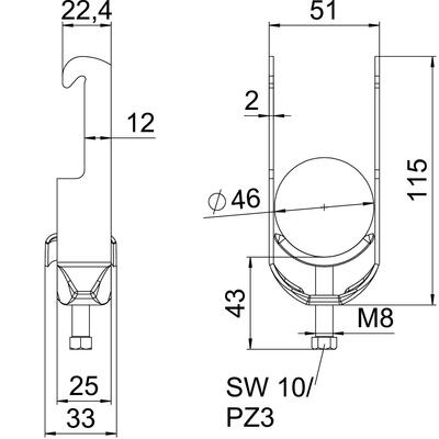 OBO Bettermann Vertr Bügelschelle 40-46mm BS-W1-M-46 FT
