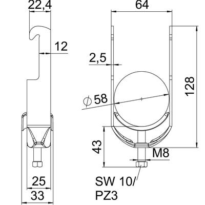 OBO Bettermann Vertr Bügelschelle 52-58mm BS-W1-M-58 A2