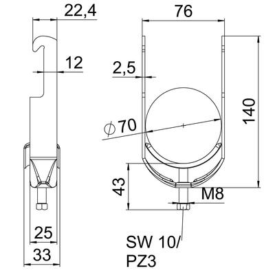 OBO Bettermann Vertr Bügelschelle 64-70mm BS-W1-M-70 FT
