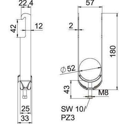 OBO Bettermann Vertr Bügelschelle 2-fach BS-W2-M-52 FT