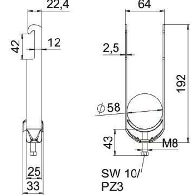 OBO Bettermann Vertr Bügelschelle 2-fach BS-W2-M-58 FT
