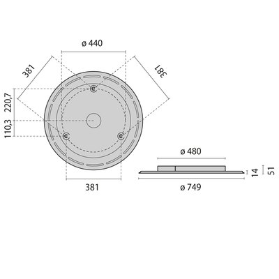 Performance in Light LED-Anbauleuchte 4000K DALI 3122311