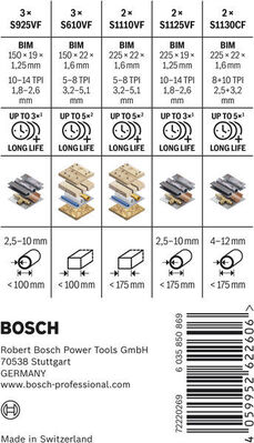Bosch Power Tools PRO Demolition Säbelsägeblatt Set 2607011821VE(12)