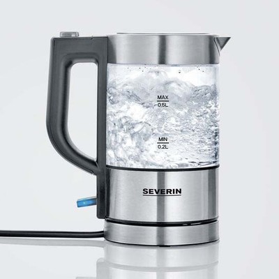Severin Mini-Glas-Wasserkocher 0,5L,1100W WK 3472 eds-geb/sw