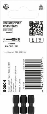 Bosch Power Tools PRO Bit Impact 55mm 3tlg 2608521U54VE(3)