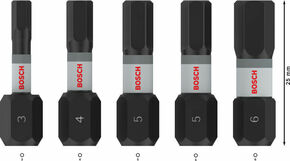 Bosch Power Tools PRO Bit Impact HEX 25mm 5tlg 2608521U59VE(5)