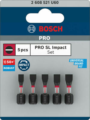 Bosch Power Tools PRO SL Impact Bit Set, 25 mm, 5-tlg 2608521U60VE(5)