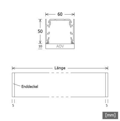 LTS Licht&Leuchten LED-Anbauleuchte 840, DALI, schwarz MLA060108403AOV/D.sw