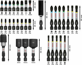 Bosch Power Tools PRO Bit Set Impact 33 tlg 2608521U76VE(33)