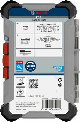 Bosch Power Tools PRO Bit Set Impact 44 tlg 2608521U79VE(44)