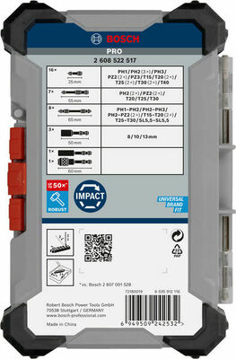 Bosch Power Tools PRO Bit Set Impact 36 tlg 2608522517VE(36)