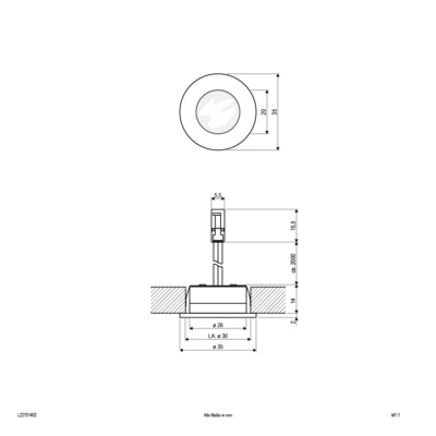 EVN Lichttechnik LED-Deckeneinbauleuchte 3000K rund 12VDC aluminium L22151402