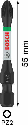Bosch Power Tools PRO Pozidriv Impact Bit, PZ2, 55 mm, 2-tlg. 2608522544VE(2)