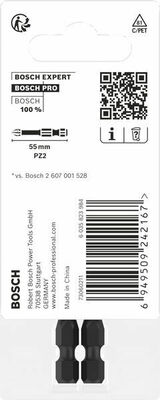 Bosch Power Tools PRO Pozidriv Impact Bit, PZ2, 55 mm, 2-tlg. 2608522544VE(2)