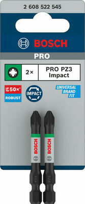 Bosch Power Tools PRO Pozidriv Impact Bit, PZ3, 55 mm, 2-tlg. 2608522545VE(2)