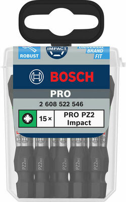 Bosch Power Tools PRO Bit Impact PZ 55mm 15tlg 2608522546VE(15)