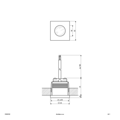 EVN Lichttechnik P-LED Deckeneinbauleuchte 3000K 700mA quad. weiß P04030102