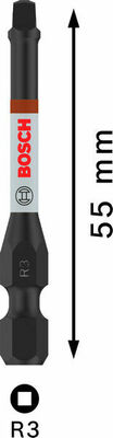 Bosch Power Tools PRO Robertson Impact Bit, R3, 55 mm, 2-tlg. 2608522552VE(2)