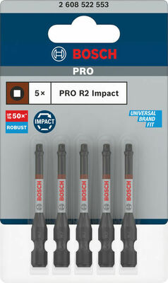 Bosch Power Tools PRO Robertson Impact Bit, R2, 55 mm, 5-tlg. 2608522553VE(5)