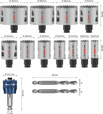 Bosch Power Tools PRO Multi Material PC Plus Lochsägen-Set 20 68 2608594426VE(14)