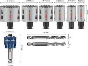 Bosch Power Tools PRO Multi Material PC Plus Lochsägen-Set 20 44 2608594428VE(9)