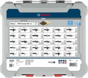 Bosch Power Tools PRO Fräser Set, 1/4" Schaft, 30-tlg 2607017476