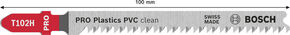Bosch Power Tools PRO Plastics PVC clean T102H Stichsägeblatt 2608665238VE(2)