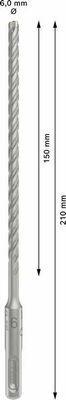 Bosch Power Tools PRO SDS plus-5X Hammerbohrer 6 x 150 2608833779