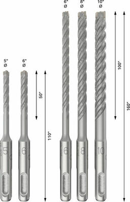 Bosch Power Tools PRO SDS plus-5X Hammerbohrer-Set 2608833910VE(5)