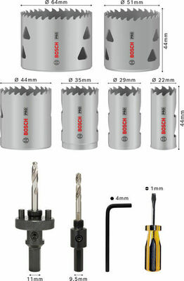 Bosch Power Tools Pro Lochsäge HSS-BI Set Multi Material 12tlg 2608900524VE(12)