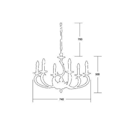 Brumberg Leuchten Pendelleuchte E14 chrom 6x40W max. 50804020
