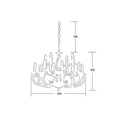 Brumberg Leuchten Pendelleuchte E14 chrom 12x40Wmax. 50806020