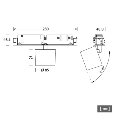 LTS Licht&Leuchten Strahlereinsatz 930, DALI, schwarz LK-ORYO 060. #672176
