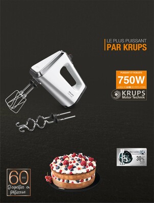 Krups Handmixer m.Mixstab 3Mix 9000 GN9121 weiß/si