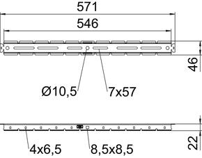 OBO Bettermann Vertr Tragschiene MagicFix 22x45x571 Stahl TSM 500 FS