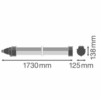 Ledvance LED-Feuchtraumleuchte 840, IP69, 1,5m DPMAX1500S52W840VW69