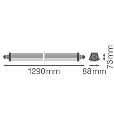 Ledvance LED-Feuchtraumleuchte 1,2m, 830, ML DPFLEXTH1,2P34WML830